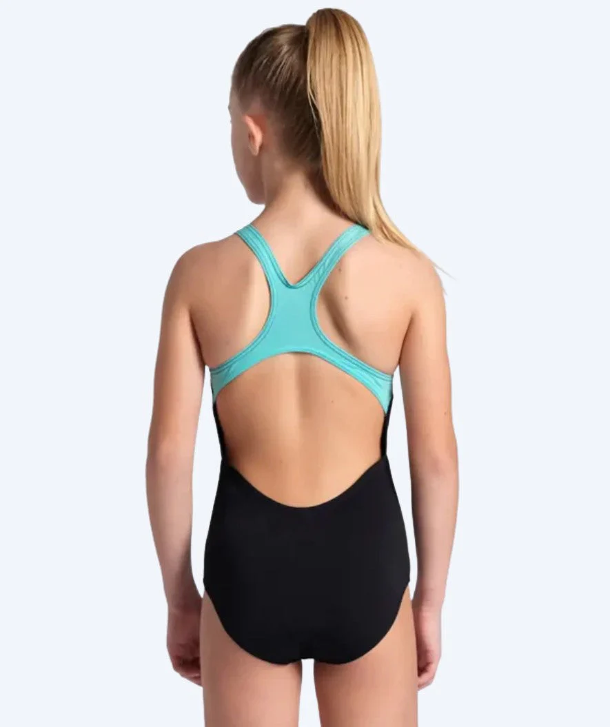 Arena strój kąpielowy dla dziewczynek – Reflecting Swim Pro Back – czarno‑jasnoniebieski - Image 2