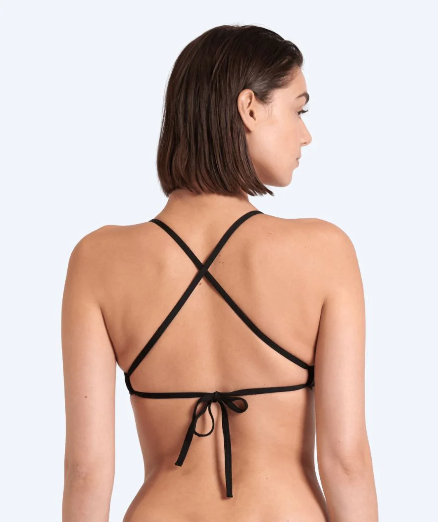 Arena góra od bikini damska - Solid Tie Back - Czarna - Image 2