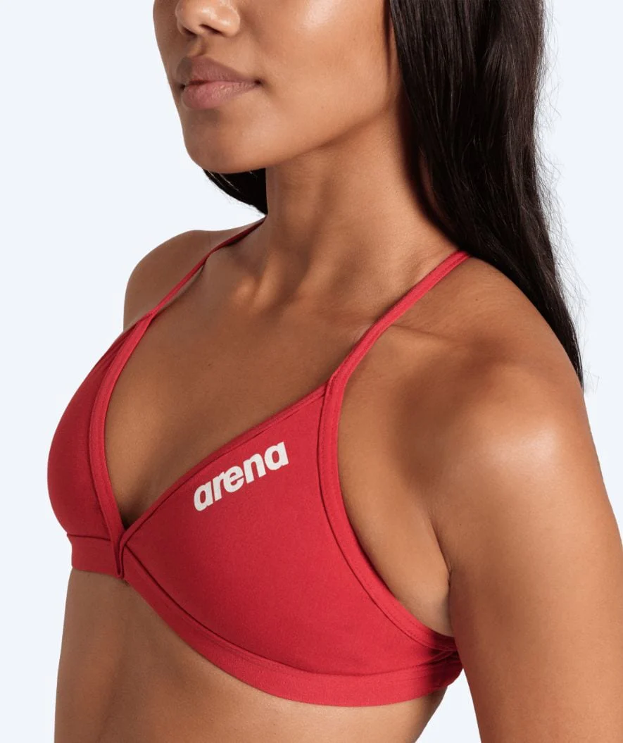 Arena góra od bikini damska - Solid Tie Back - Czerwona - Image 3