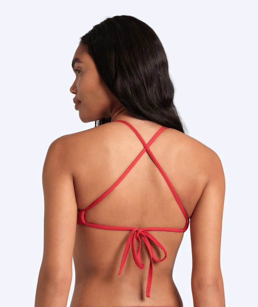 Arena góra od bikini damska - Solid Tie Back - Czerwona - Image 4
