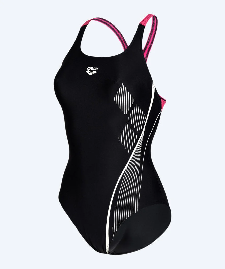 Arena strój kąpielowy damski - Swim Pro Graphic - Czarny/jasnoróżowy - Image 4
