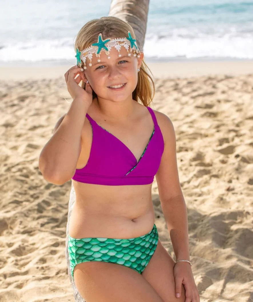Fin Fun dół od bikini dla dziewczynek - Celtic Green - Image 3