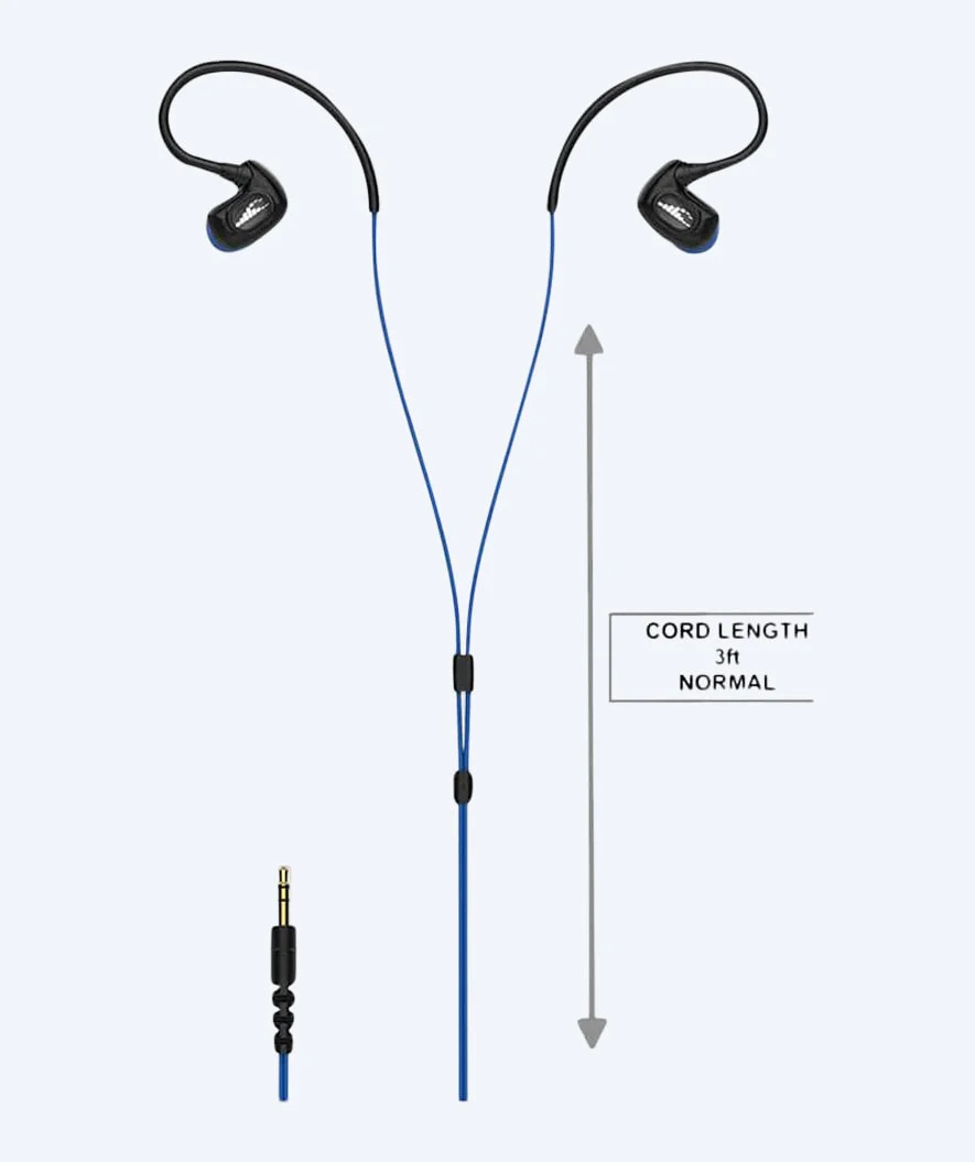 H2OAudio wodoodporne słuchawki - Surge S Plus - długi kabel - Niebieski - Image 2