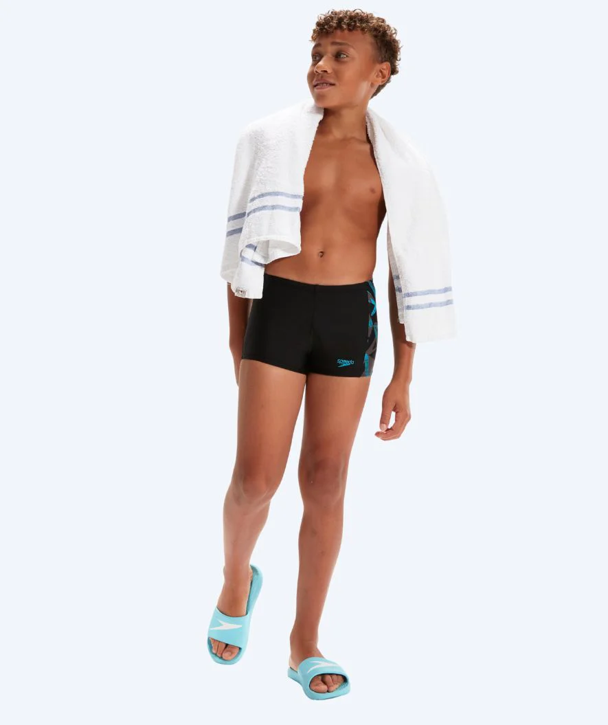Speedo bokserki kąpielowe dla chłopców - Hyperboom Panel - Czarne/niebieskie - Image 4