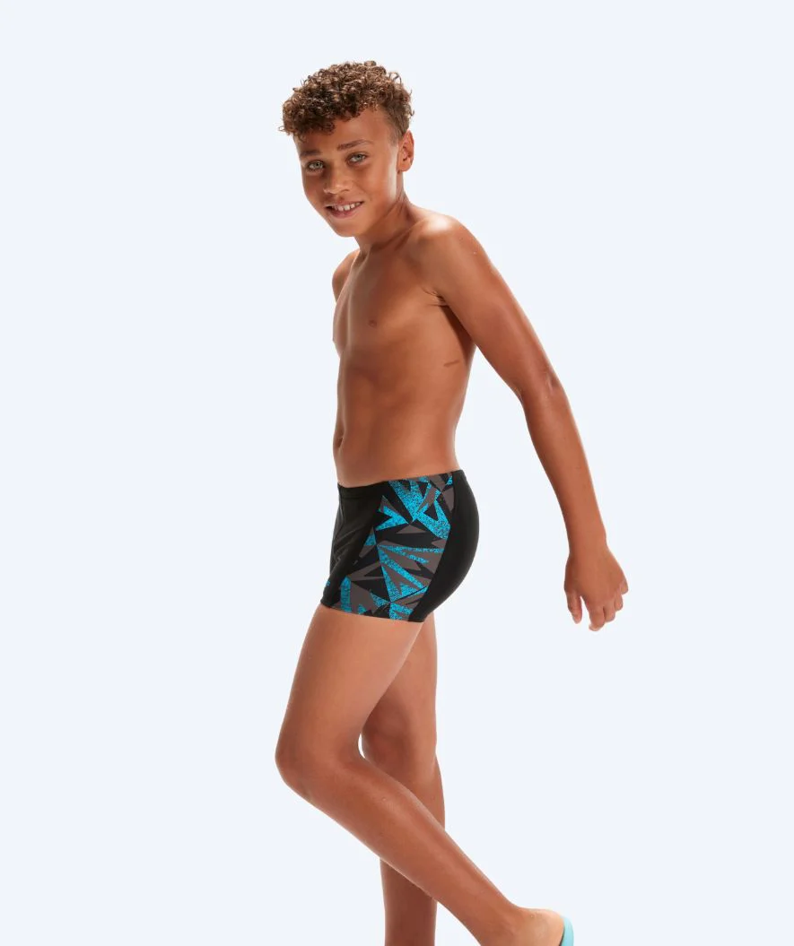 Speedo bokserki kąpielowe dla chłopców - Hyperboom Panel - Czarne/niebieskie - Image 6