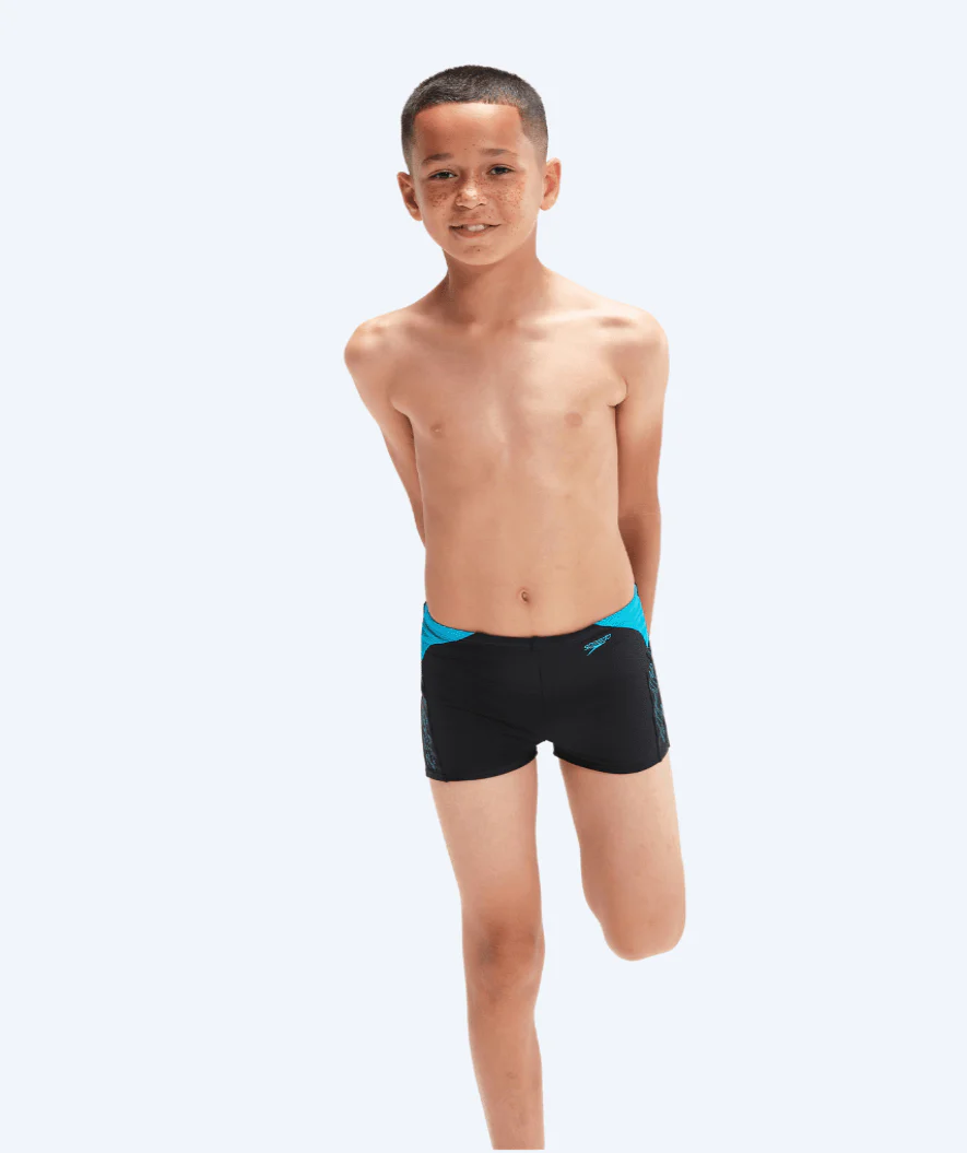Speedo bokserki kąpielowe dla chłopców - Hyperboom Splice - Czarny/niebieski - Image 4