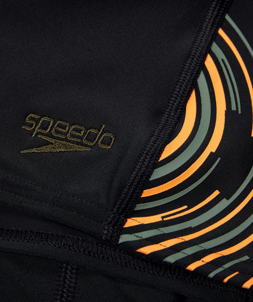 Speedo bokserki kąpielowe dla chłopców - Plastisol Placement - Czarny/żółty - Image 4