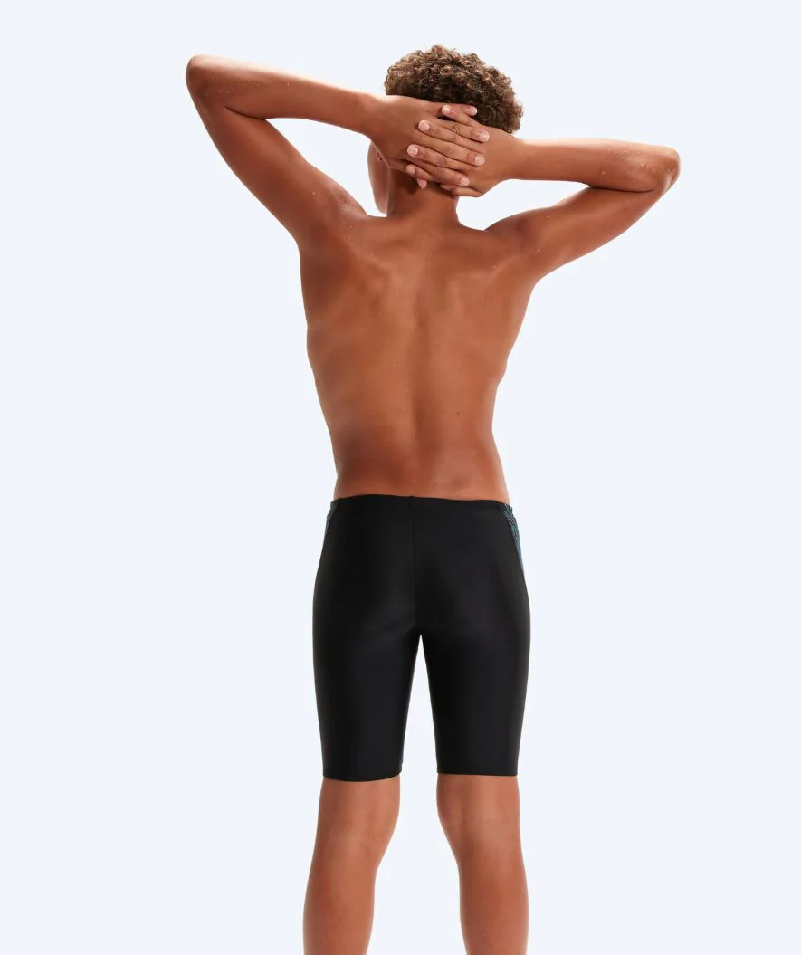 Speedo długie kąpielówki dla chłopców - Hyperboom Splice - Czarny/niebieski - Image 2