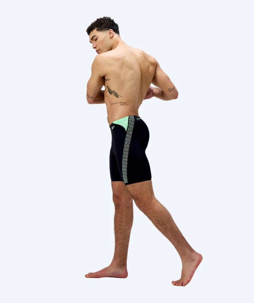 Speedo długie kąpielówki dla mężczyzn - Hyperboom Splice - Czarny/zielony - Image 3