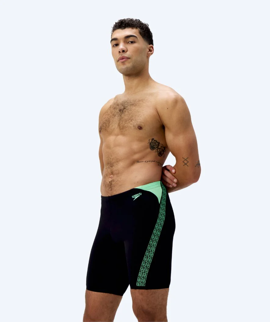 Speedo długie kąpielówki dla mężczyzn - Hyperboom Splice - Czarny/zielony - Image 4
