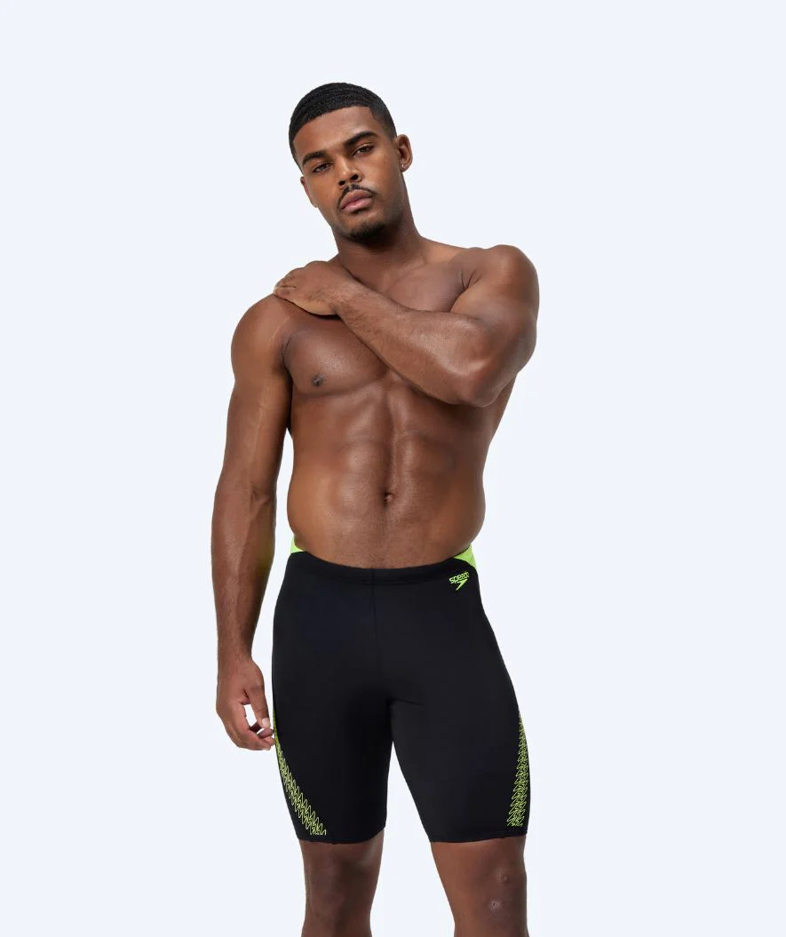 Speedo długie kąpielówki dla mężczyzn - Hyperboom Splice - Czarny/żółty - Image 3