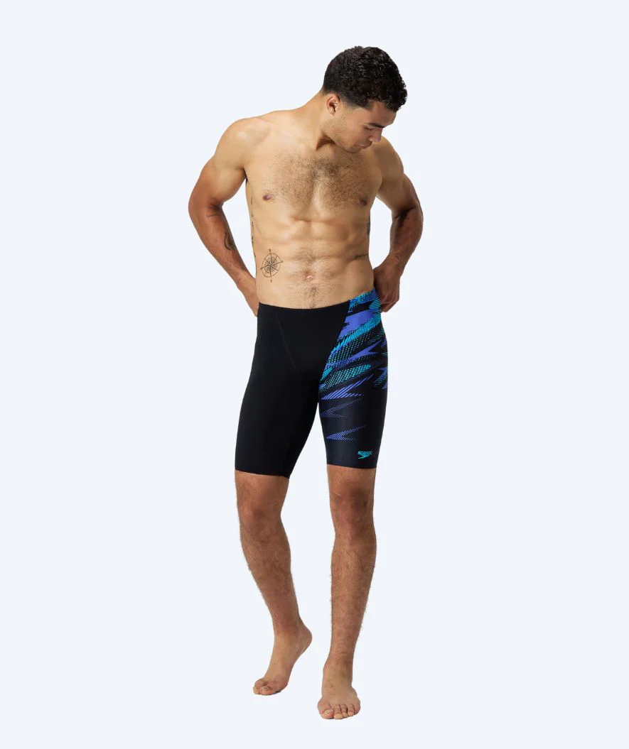 Speedo długie kąpielówki dla mężczyzn - Hyperboom V-Cut - Czarny/niebieski - Image 3