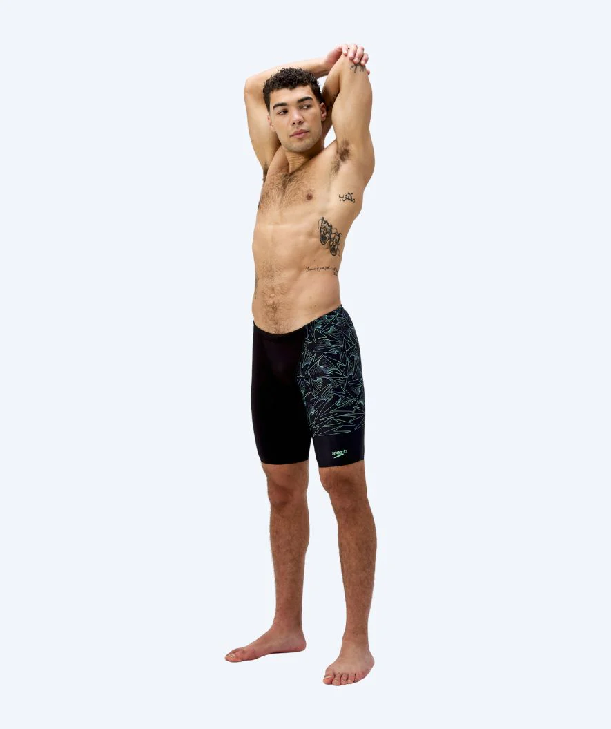 Speedo długie kąpielówki dla mężczyzn - Hyperboom V-Cut - Czarny/zielony - Image 3