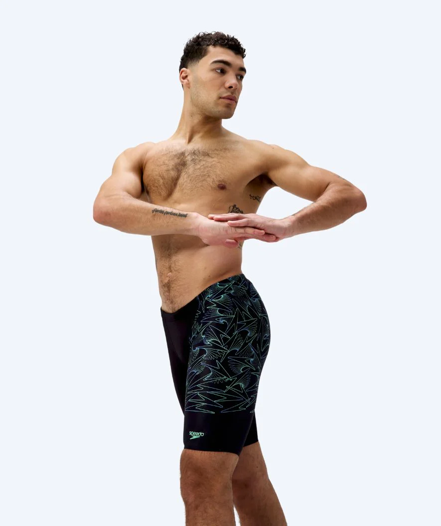 Speedo długie kąpielówki dla mężczyzn - Hyperboom V-Cut - Czarny/zielony - Image 4