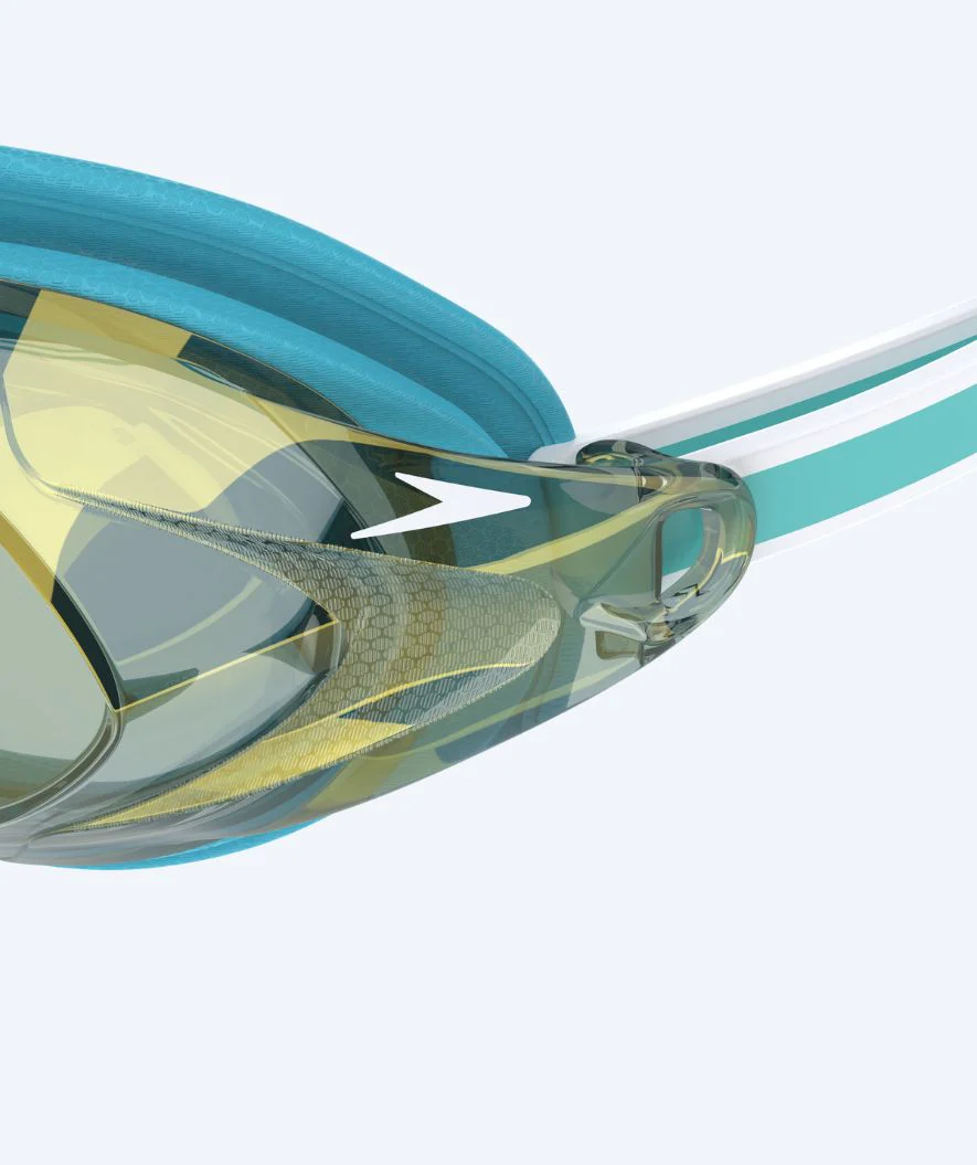 Speedo Elite okulary do pływania damskie - Vanquisher 3.0 Mirrored - Turkusowe/złote - Image 3