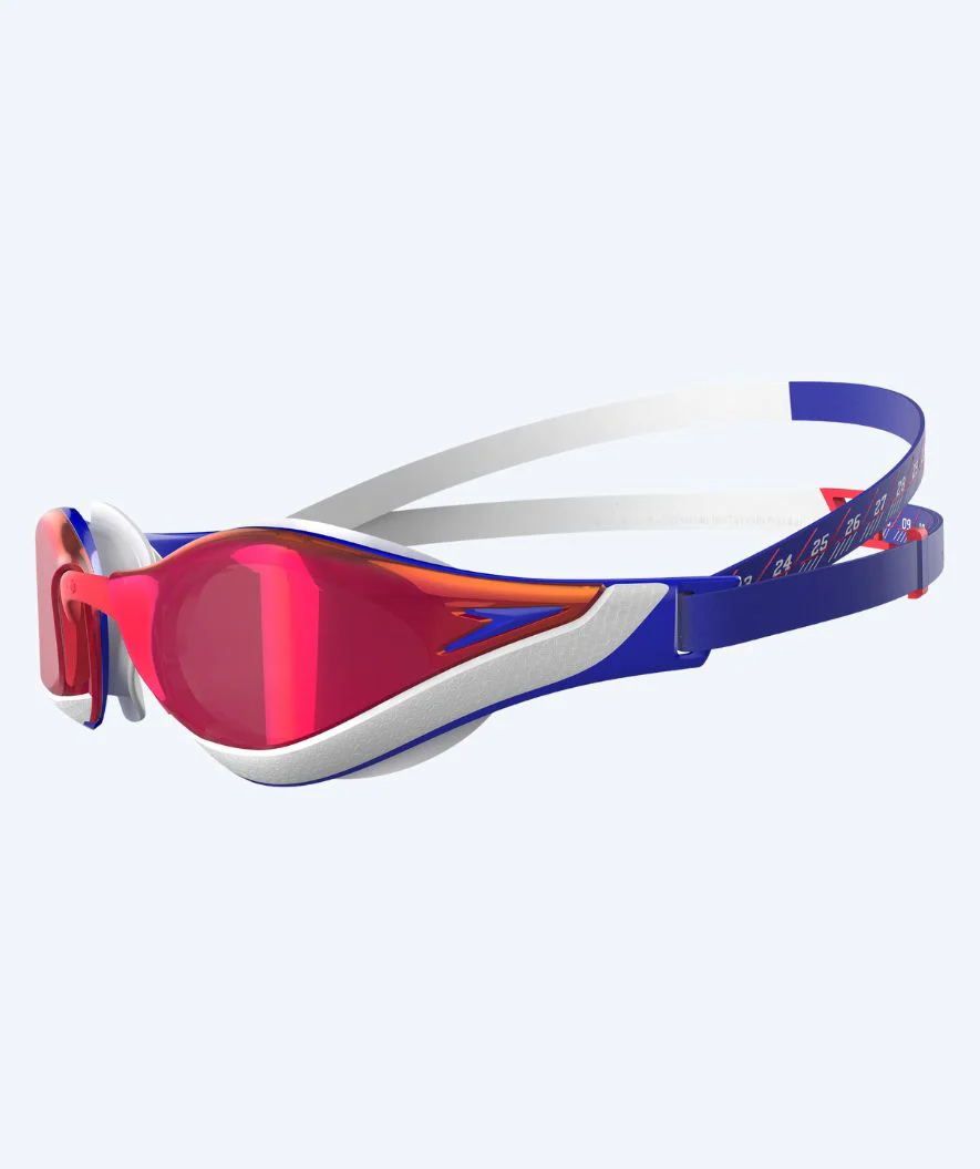 Speedo Elite okulary do pływania - Fastskin Pure Focus Mirror - Czerwony/niebieski - Image 2