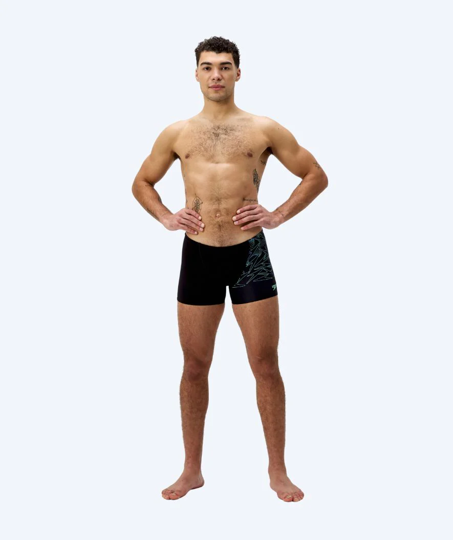 Speedo kąpielówki męskie - Hyperboom V-Cut - Czarne/zielone - Image 3