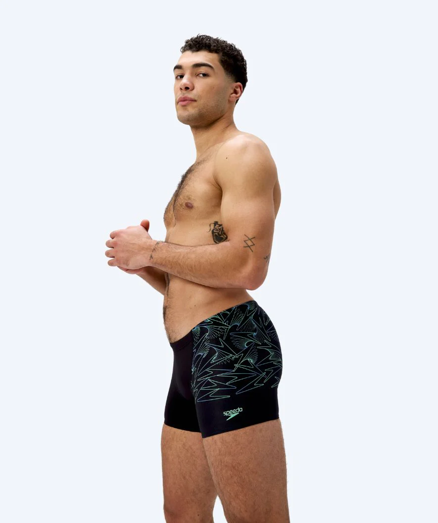 Speedo kąpielówki męskie - Hyperboom V-Cut - Czarne/zielone - Image 4