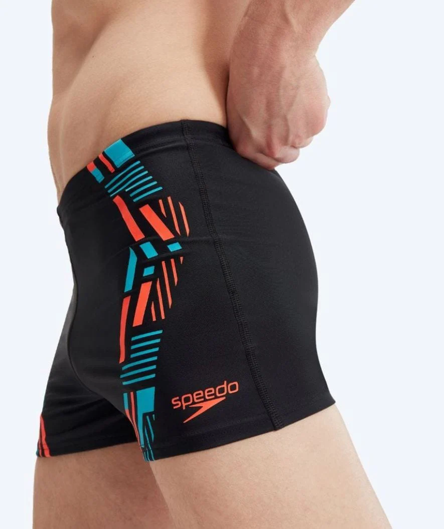 Speedo kąpielówki męskie - Tech Print - Czarne/pomarańczowe - Image 3