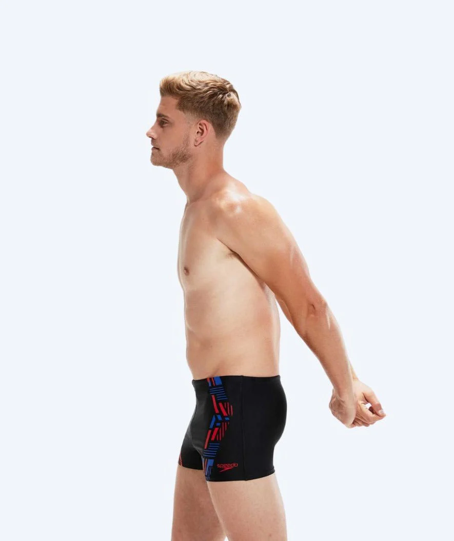 Speedo kąpielówki męskie - Tech Print - Czarno/niebieskie - Image 4