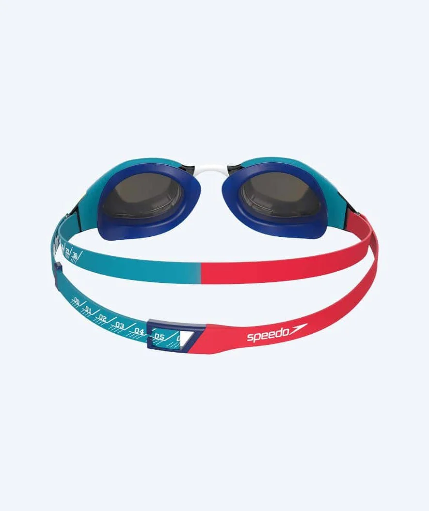 Speedo okulary do pływania na zawody dla dzieci (6-14) - Fastskin Hyper Elite Mirror - Czerwony/niebieski - Image 3