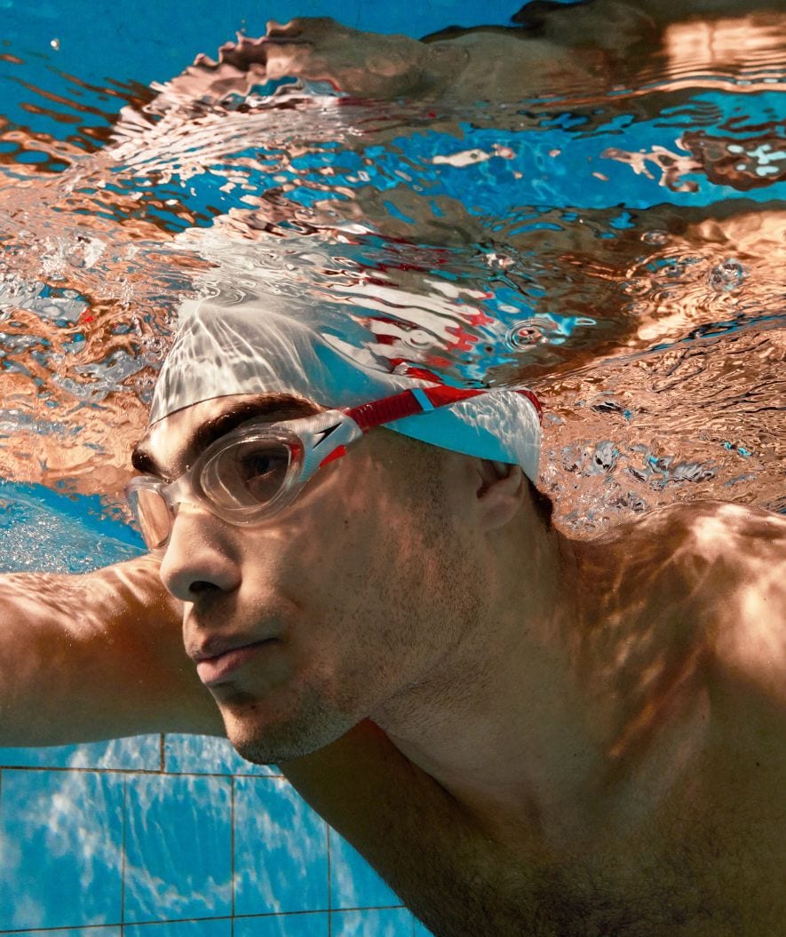 Speedo okulary do pływania treningowe - Biofuse 2.0 - Czerwone/przezroczyste - Image 4