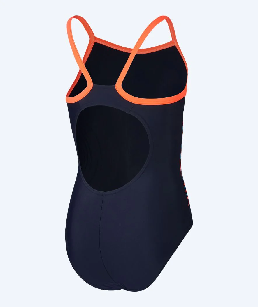 Speedo strój kąpielowy dla dziewczynek - Plastisol Placement Muscleback - Ciemnoniebieski/pomarańczowy - Image 2
