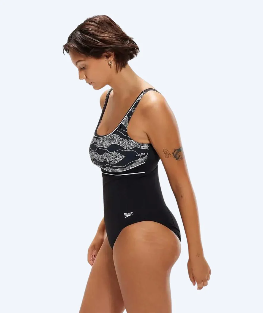 Speedo strój kąpielowy dla kobiet - Contour Eclipse - Czarny/Biały - Image 3