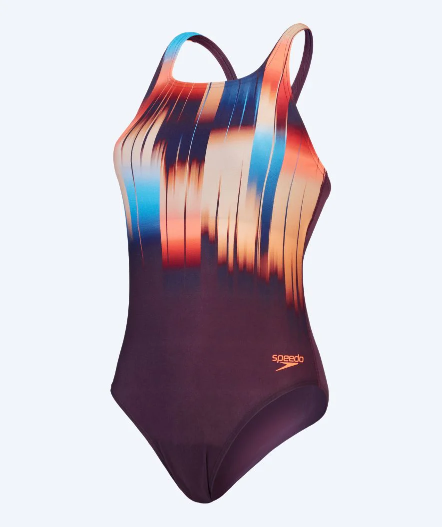 Speedo strój kąpielowy dla kobiet - Digital Printed Medalist - Fioletowo/pomarańczowy - Image 6