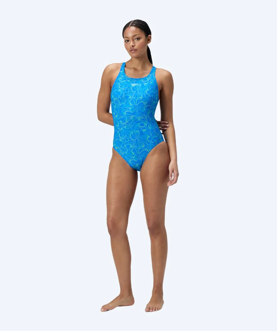 Speedo strój kąpielowy dla kobiet - Hyperboom Allover Medalist - Niebieski/zielony - Image 3