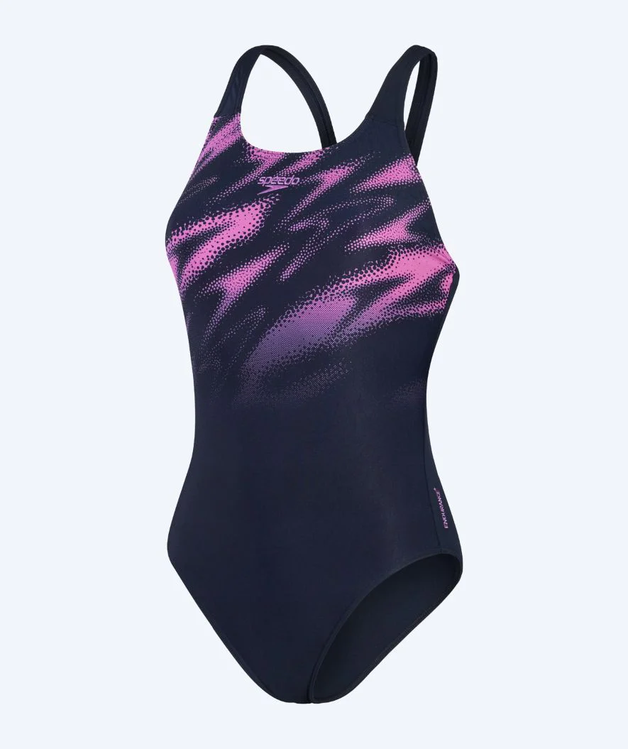 Speedo strój kąpielowy dla kobiet - Hyperboom Placement Muscleback - Ciemnoniebieski/różowy - Image 8