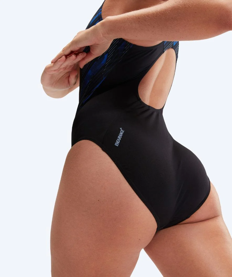 Speedo strój kąpielowy dla kobiet - Hyperboom Splice Muscleback - Czarny/Ciemnoniebieski - Image 2