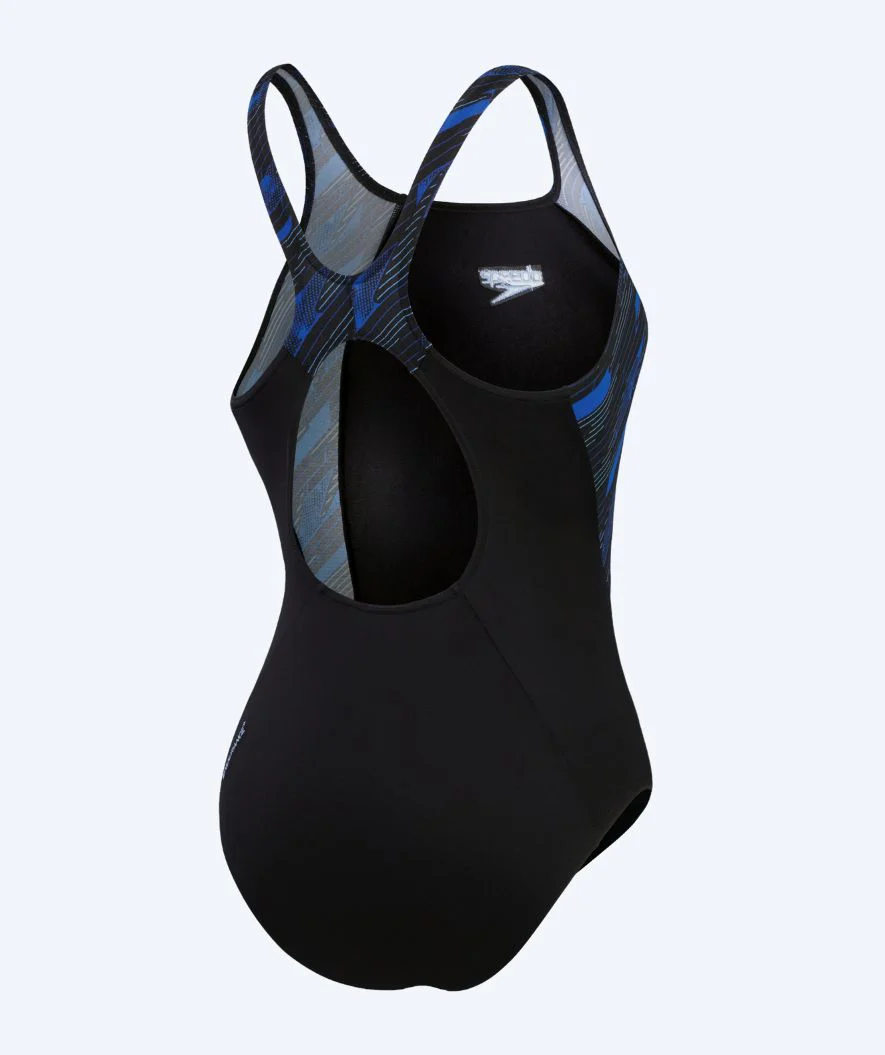 Speedo strój kąpielowy dla kobiet - Hyperboom Splice Muscleback - Czarny/Ciemnoniebieski - Image 6