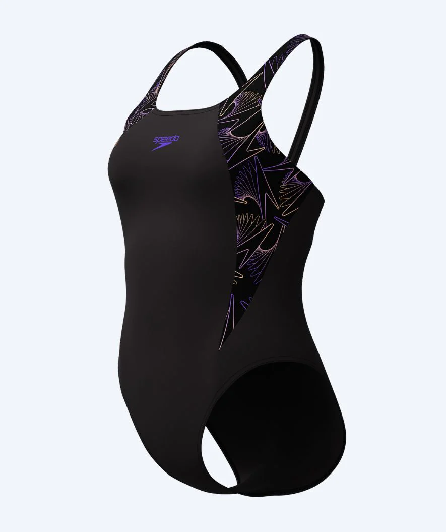 Speedo strój kąpielowy dla kobiet - Hyperboom Splice Muscleback - Czarny/Fioletowy - Image 8