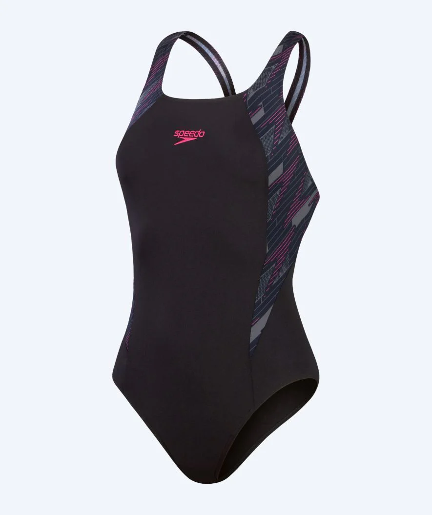 Speedo strój kąpielowy dla kobiet - Hyperboom Splice Muscleback - Czarny/szary - Image 6