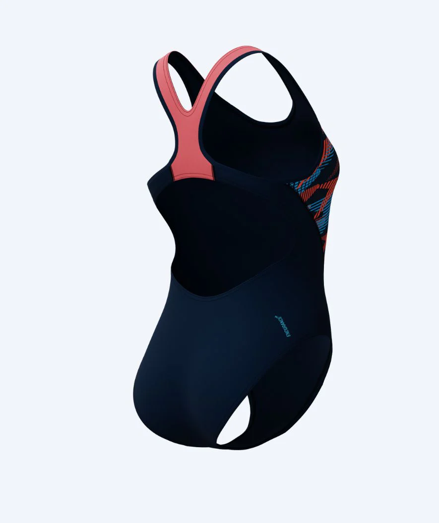 Speedo strój kąpielowy dla kobiet - Placement Laneback - Ciemnoniebieski/jasnoróżowy - Image 2