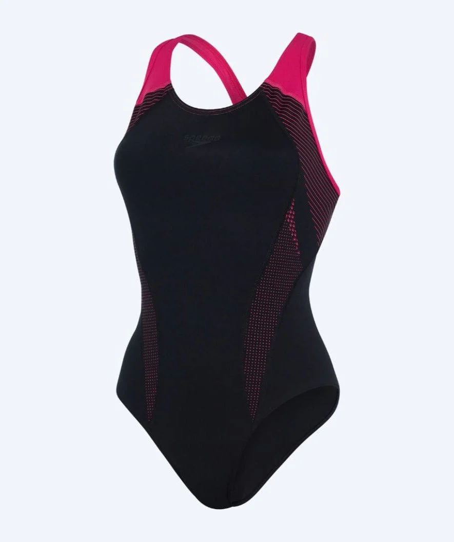 Speedo strój kąpielowy dla kobiet - Placement Laneback - Czarny/czerwony - Image 3