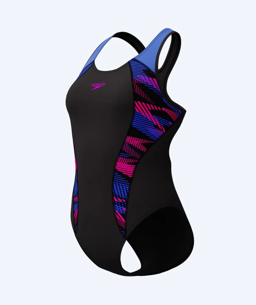 Speedo strój kąpielowy dla kobiet - Placement Laneback - Czarny/fioletowy - Image 4