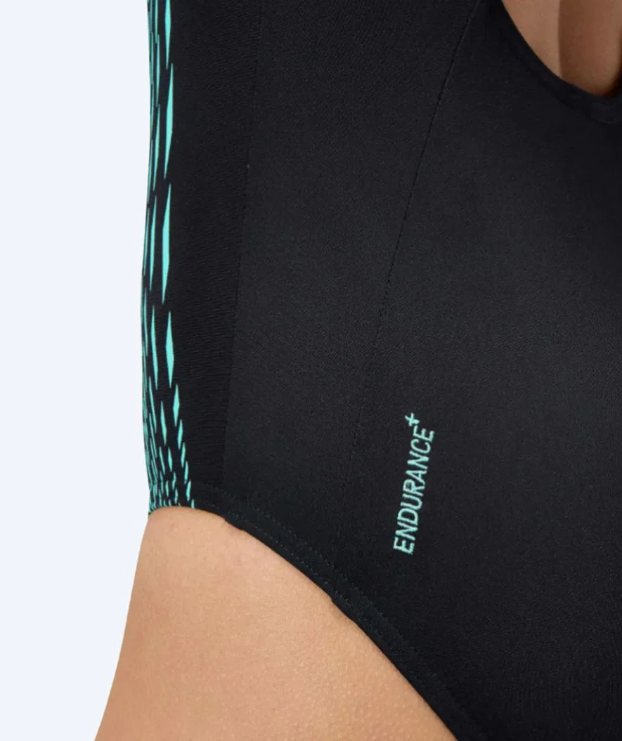 Speedo strój kąpielowy dla kobiet - Placement Muscleback - Czarny/jasnoniebieski - Image 4