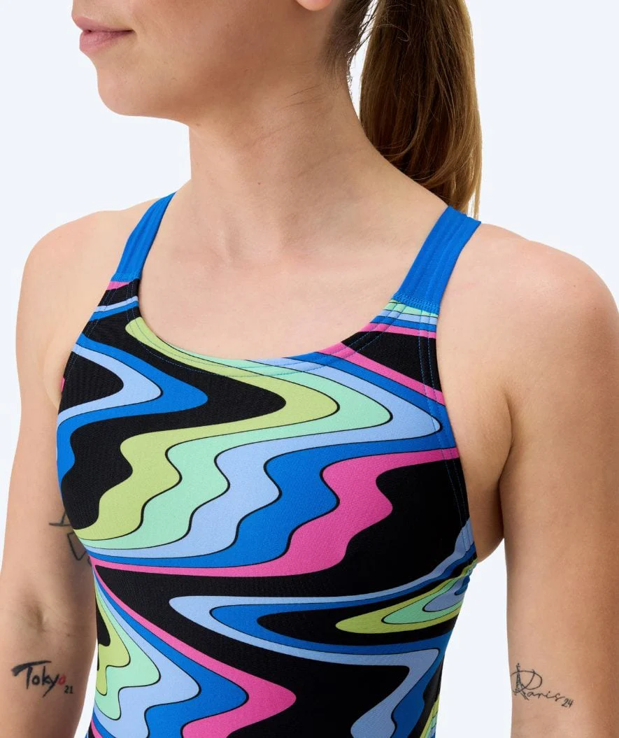 Speedo strój kąpielowy dla kobiet - Printed Leaderback - Czarny/niebieski - Image 4