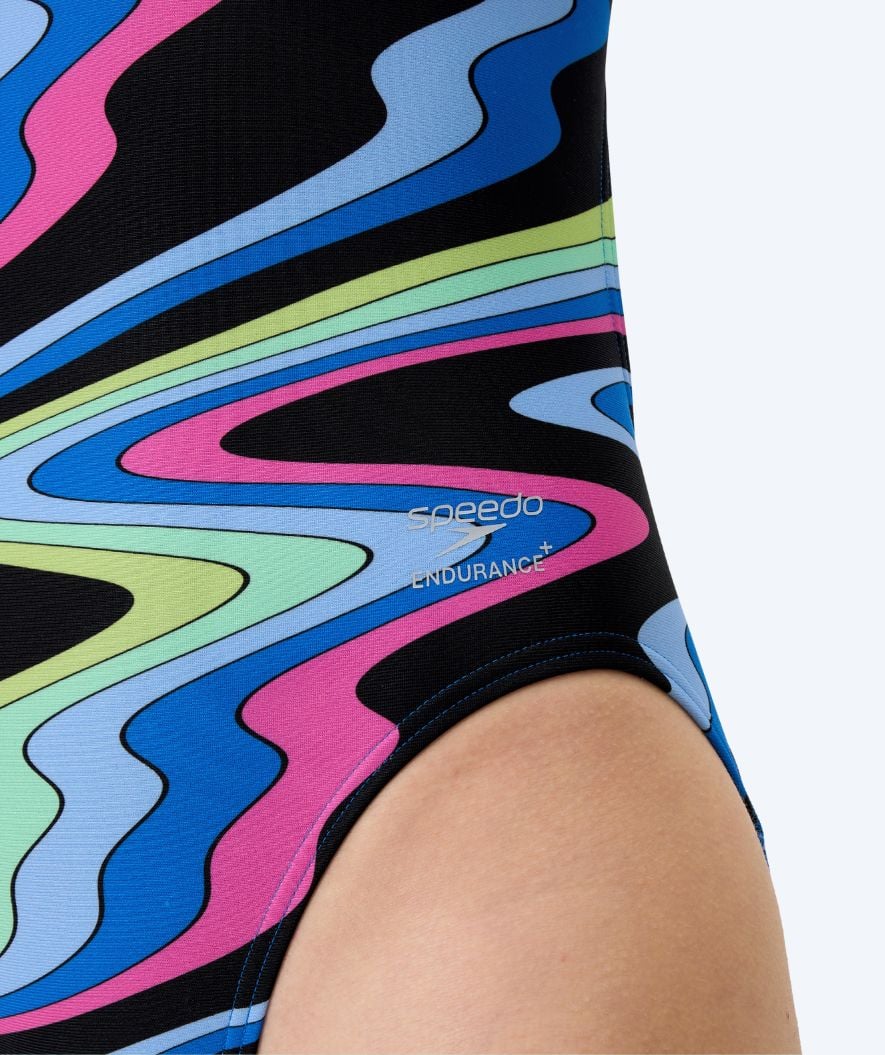 Speedo strój kąpielowy dla kobiet - Printed Leaderback - Czarny/niebieski - Image 6
