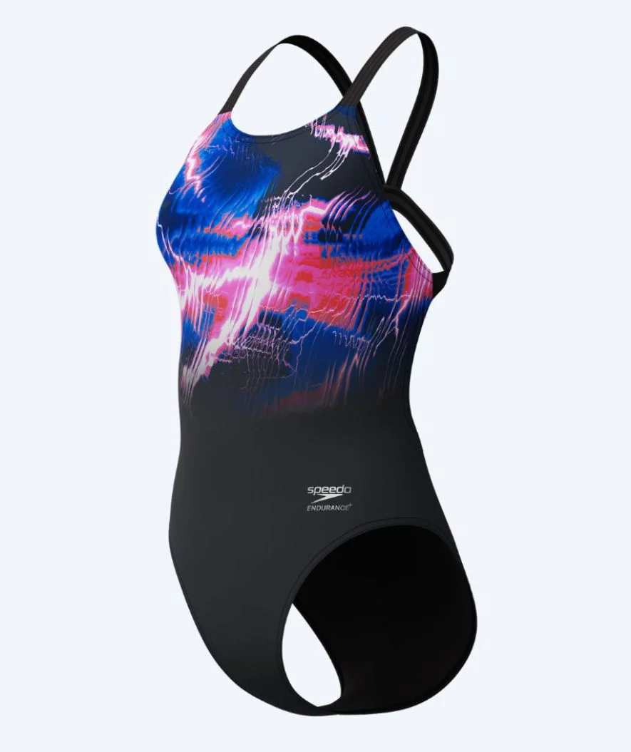 Speedo strój kąpielowy dla kobiet - Printed Leaderback - Czarny/różowy - Image 7