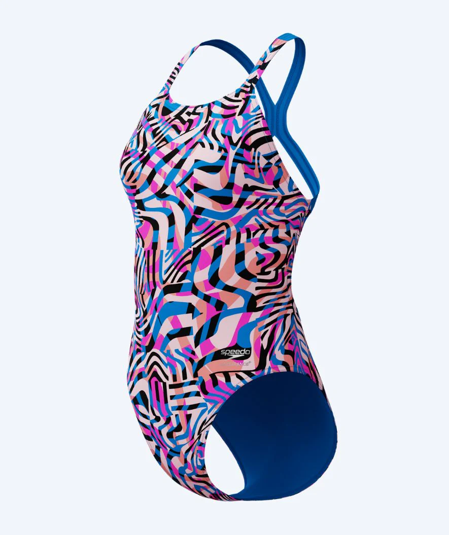 Speedo strój kąpielowy dla kobiet - Printed Powerback - Różowy/niebieski - Image 6