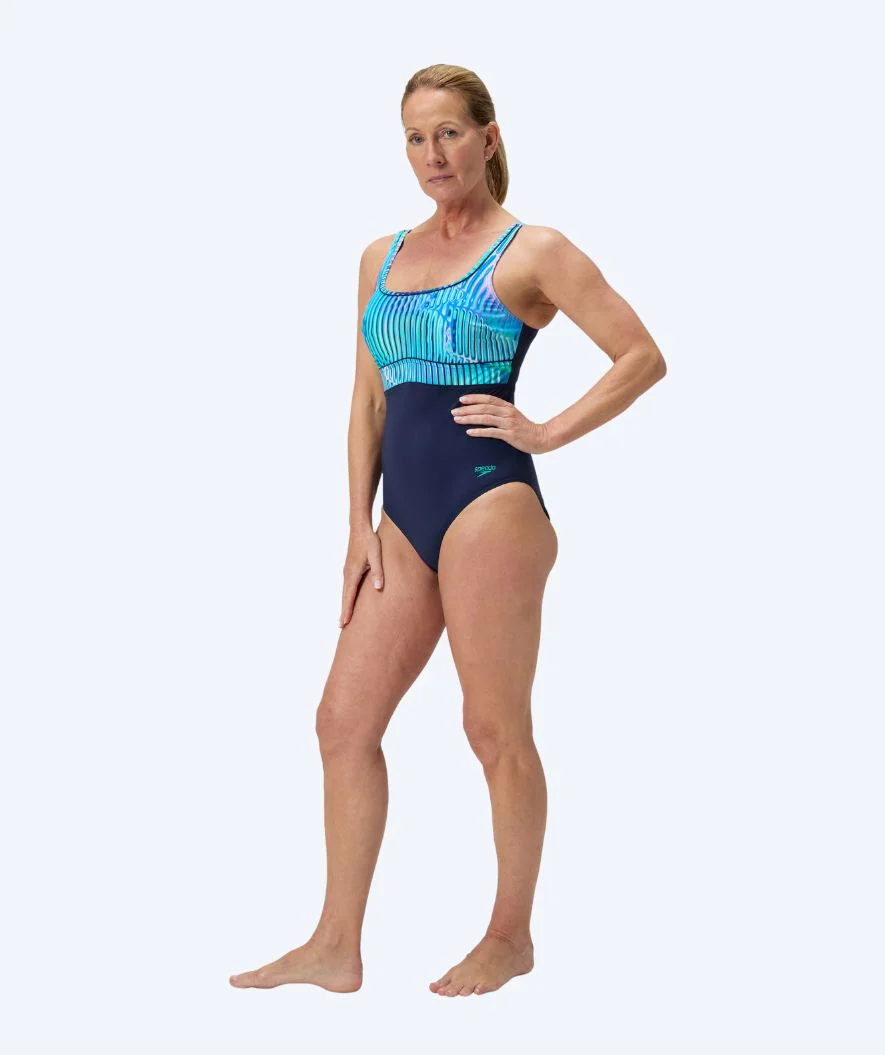 Speedo strój kąpielowy dla kobiet - Shaping ContourEclipse - Ciemnoniebieski/turkusowy - Image 3