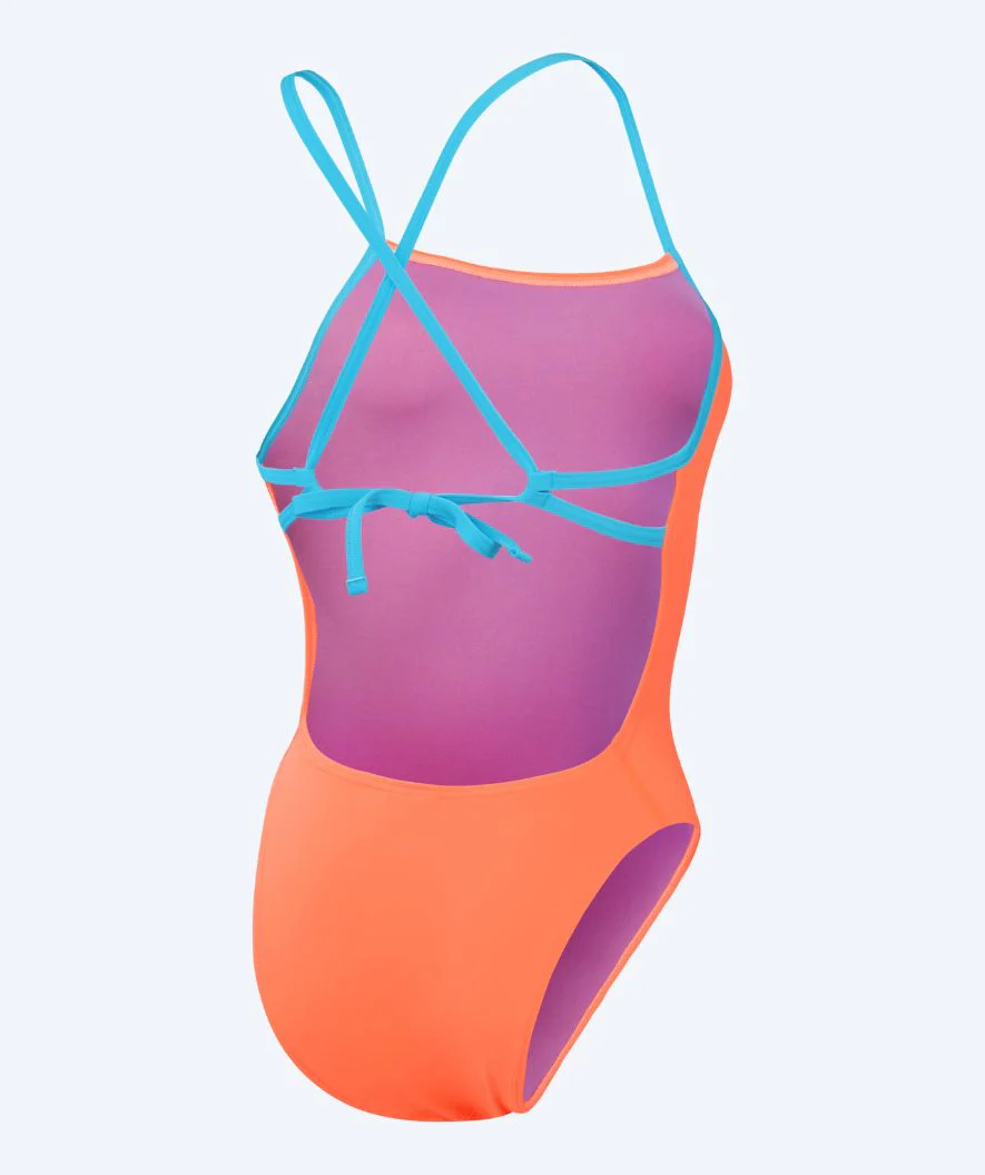 Speedo strój kąpielowy dla kobiet - Solid Tie Back - Pomarańczowy/niebieski - Image 6