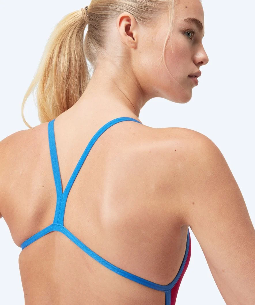 Speedo strój kąpielowy dla kobiet - Solid V-Back - Jasnoróżowy/niebieski - Image 4