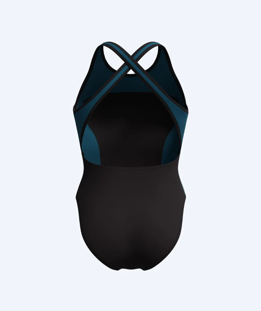 Speedo strój kąpielowy dla kobiet - Splice Cross Back - Czarny/ciemnoniebieski - Image 9