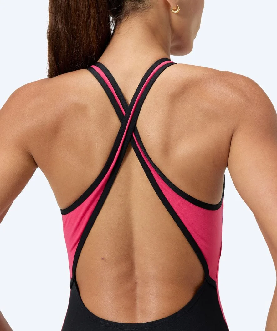 Speedo strój kąpielowy dla kobiet - Splice Cross Back - Czarny/jasnoróżowy - Image 7