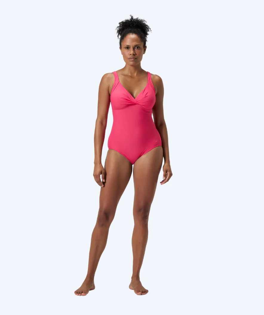 Speedo strój kąpielowy z wkładką dla kobiet - Shaping Cross Knot - Jasnoróżowy - Image 4