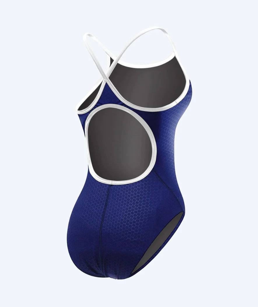 TYR strój kąpielowy dla kobiet - Durafast Elite Hexa - Ciemnoniebieski/biały - Image 4